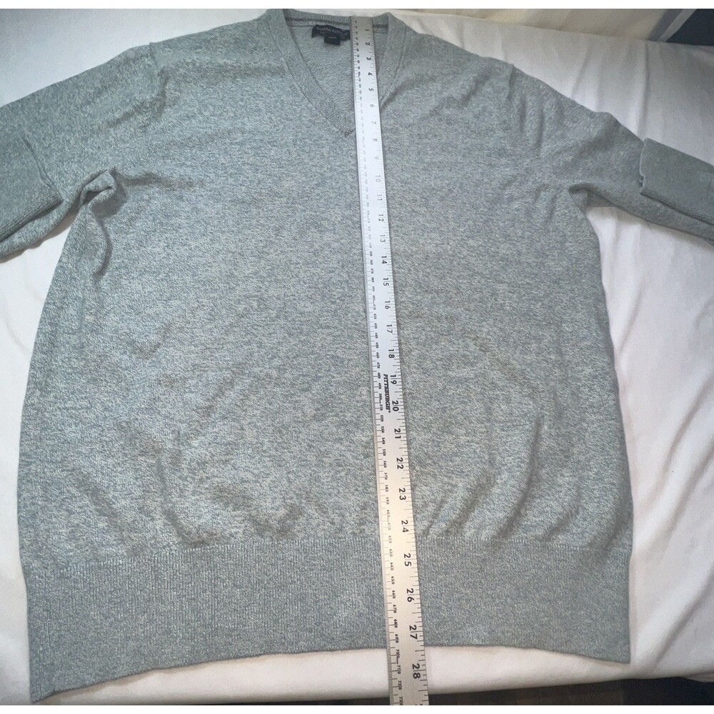 Banana Republic Men's Large Luxury V-neck Sweater Cashmere/Cotton Bluish Green - Picture 4 of 7